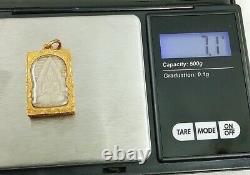 Thai Buddha 22K Pendant Gold Amulet Holy Auspicious Solid Yellow Handmade Real