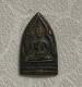 Thai Buddha Amulet Arched Frame Copper Tone Pendant Vintage