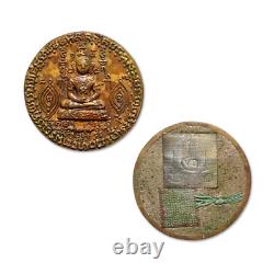 Thai Buddha Amulet Charming Magic Gurus Coin Talisman Arjarn Aut Copper Material