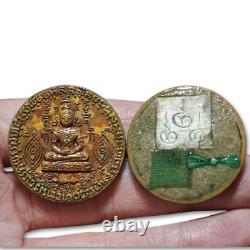 Thai Buddha Amulet Charming Magic Gurus Coin Talisman Arjarn Aut Copper Material