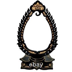 Thai Buddha Amulet Display, Altar, Black Acrylic Thai Pattern Amulet Hanger 6 Pc