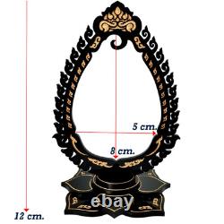 Thai Buddha Amulet Display, Altar, Black Acrylic Thai Pattern Amulet Hanger 6 Pc