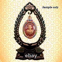 Thai Buddha Amulet Display, Altar, Black Acrylic Thai Pattern Amulet Hanger 6 Pc