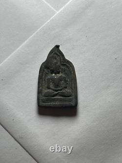 Thai Buddha Amulet Khun Paen Style Pendant Yantra Back Vintage
