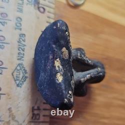 Thai Buddha Amulet L P Khron Pitta set in old antique silver case