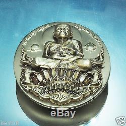 Thai Buddha Amulet LP Tuad Nang Phan V. 1 Bronze Egg-shape Coin Buddha Utthayan