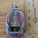 Thai Buddha Amulet Lp In Handmade Real Silver Case