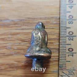 Thai Buddha Amulet Lp In Handmade Real Silver Case