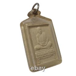 Thai Buddha Amulet Lp. Mun Pendant 1999 Wat Pa Nong Lom Rare Wealth Protect