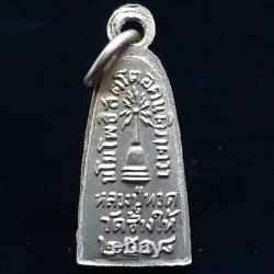 Thai Buddha Amulet Lp Thuad Wat Changhai Mini Silver-Plated Talisman Pendant