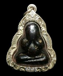 Thai Buddha Amulet Old Phra Pidta Pitta Closed Eye LuangPu Eiam Wat SaphanSung
