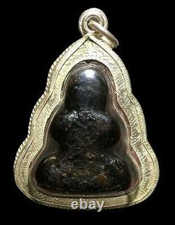 Thai Buddha Amulet Old Phra Pidta Pitta Closed Eye LuangPu Eiam Wat SaphanSung