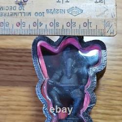 Thai Buddha Amulet Papikanet Ganesh Bronze Statue In Handmade Real Silver Case