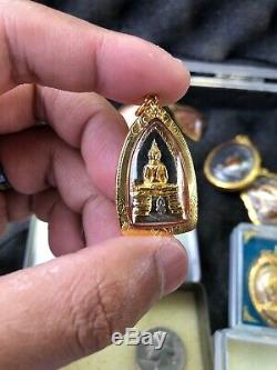 Thai Buddha Amulet Pendant 18k Solid Gold Case
