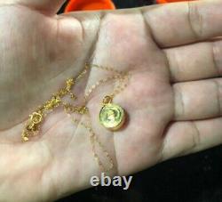Thai Buddha Amulet Pendant + 22K 24 inch Necklace Chain Holy Fine Gold Jewelry