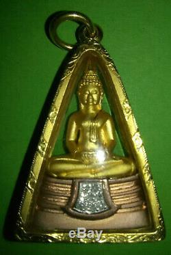 Thai Buddha Amulet Pendant Diamonds Gold Box Holding Buddha