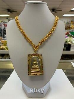 Thai Buddha Amulet, Phra, Blessing, Luck, Gold, Gold Chain Brand New