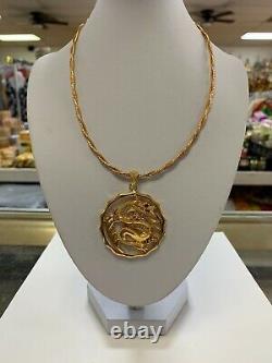 Thai Buddha Amulet, Phra, Dragon, Lucky, Gold, Necklace Brand New