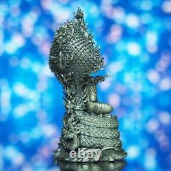 Thai Buddha Amulet Phra Kring Kandhanagaraj Mini Statue Silver Wat SaDan #256