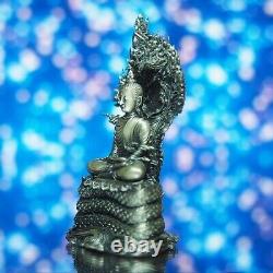 Thai Buddha Amulet Phra Kring Kandhanagaraj Mini Statue Silver Wat SaDan #256