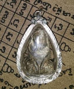 Thai Buddha Amulet Phra Pitta LP Eiam Wat Sapansung Monk Magic Rare silver CASE