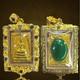 Thai Buddha Amulet Phra Somdej Gold Color Frame Sacred Talisman Lucky Charm