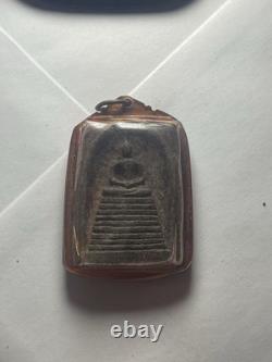 Thai Buddha Amulet Phra Somdej Pendant Red Case Vintage Style