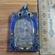 Thai Buddha Amulet Phra Somdej Toh Wat Phra Kaew set in old antique silver case