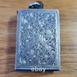 Thai Buddha Amulet Phra Somdej Toh Wat Phra Kaew set in old antique silver case