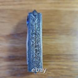 Thai Buddha Amulet Phra Somdej Toh Wat Phra Kaew set in old antique silver case