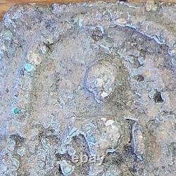 Thai Buddha Amulet Phra Somdej Toh Wat Phra Kaew set in old antique silver case