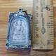 Thai Buddha Amulet Phra Somdej Toh set in old antique silver case
