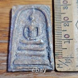 Thai Buddha Amulet Phra Somdej Toh set in old antique silver case