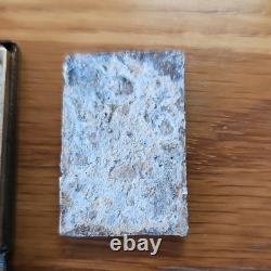 Thai Buddha Amulet Phra Somdej Toh set in old antique silver case