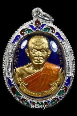 Thai Buddha Amulet Rare Phra Lp. Koon Gold Dragon Magic Monk Wat Banrai Prefect