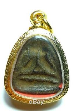 Thai Buddha Amulet Rare Phra Pidta Lp Kaew Old Medicine Clay Powder