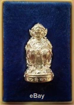 Thai Buddha Amulet Real Silver Monkey Hanuman Maha Amnat LP Poon Wat Banpan