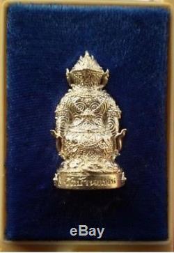 Thai Buddha Amulet Real Silver Monkey Hanuman Maha Amnat LP Poon Wat Banpan