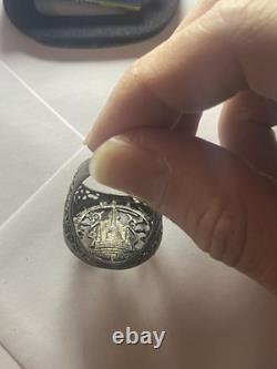 Thai Buddha Amulet Ring Temple Design Openwork Vintage Style