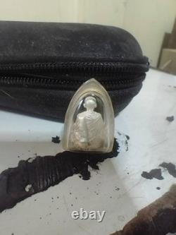Thai Buddha Amulet Silver Pendant Luang Por Sitting Monk Protection Talisman T