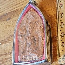 Thai Buddha Khun Phan Luck For Love For Men Amulet, Set In Stainless Steel Case