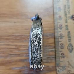 Thai Buddha Khun Phan Phim Lek Amulet, Set In Antique Real Silver Case