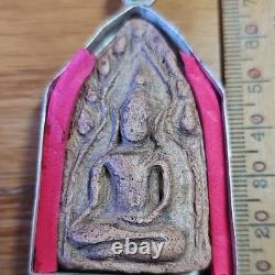 Thai Buddha Khun Phan Powerful Amulet, Set In Antique Real Silver Case