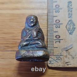 Thai Buddha L P Ngern Phim Keeta Statue In Handmade Real Silver Case