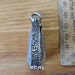 Thai Buddha Lp Thuad set in old antique Sealed silver case Protection Buddha