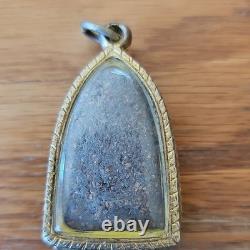 Thai Buddha Lp Thuad set in old antique case Protection Buddha