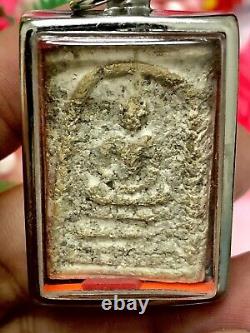 Thai Buddha Phra Amulet Somdej Pim Yai Lp Toh Magic Wat Rakang Silver Case K846