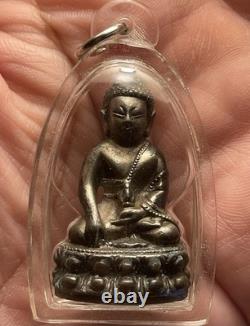 Thai Buddha Phra Kring LP Kasem Khemako Bronze Amulet in Case