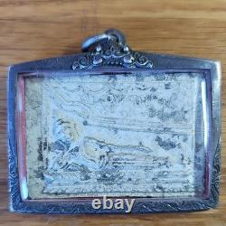 Thai Buddha Reclining Rare Set In Silver Antique Case
