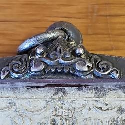 Thai Buddha Reclining Rare Set In Silver Antique Case